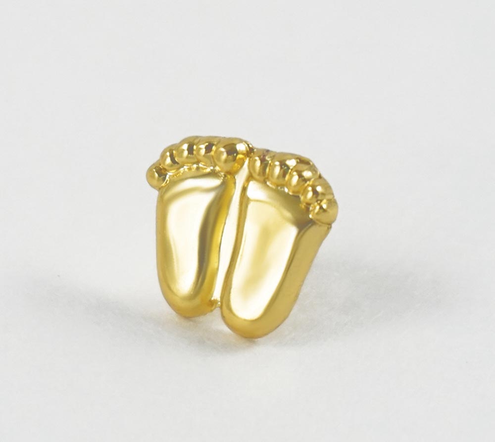 Jewelry, Lapel Pin, Precious Feet, 14k Gold Plated
