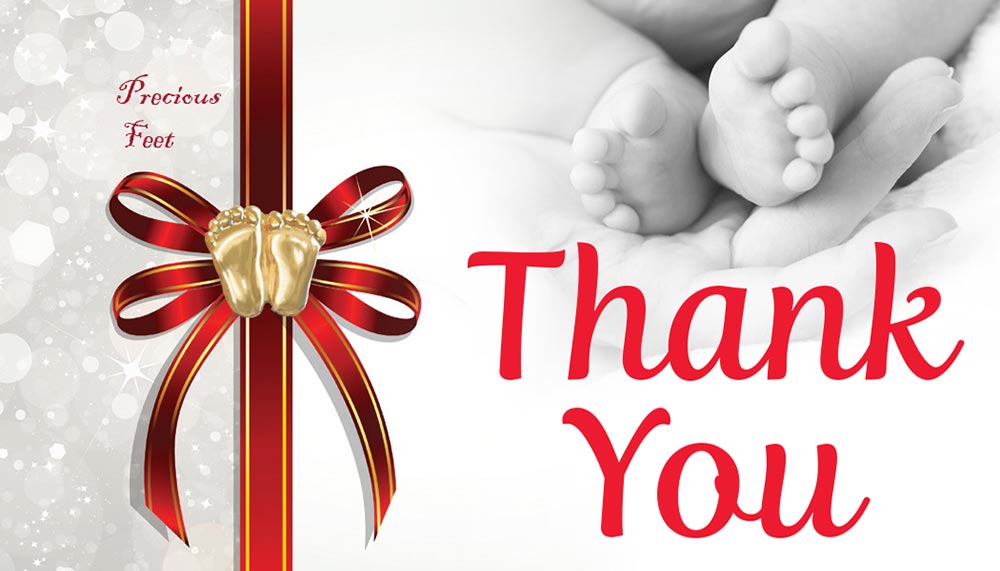 Jewelry, Lapel Pin, Precious Feet, Gold-Colored, Christmas Thank You Card