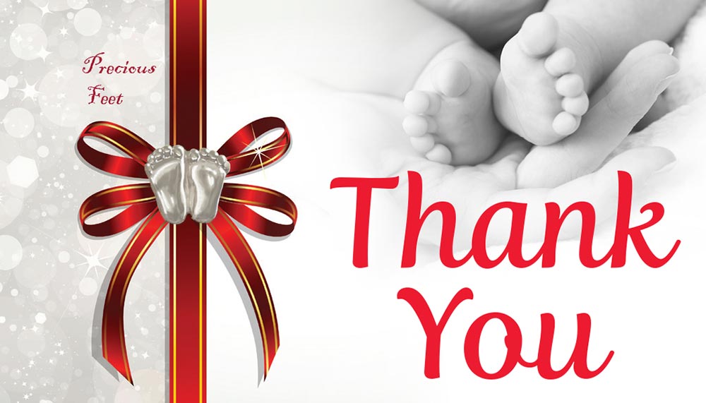 Jewelry, Lapel Pin, Precious Feet, Silver-Colored, Christmas Thank You Card