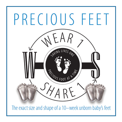 Jewelry, Lapel Pin, Precious Feet, Silver-Colored, Wear1Share1 Card Jewelry, Lapel Pin, Precious Feet, Silver-Colored, Wear1Share1 Card