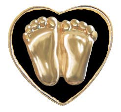 Jewelry, Lapel Pin, Precious Feet, 14K Gold Plated, I Volunteer
