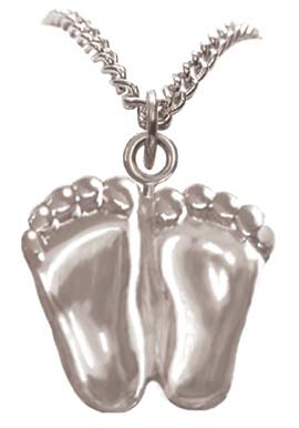 Jewelry, Necklace, Precious Feet, Silver Plated