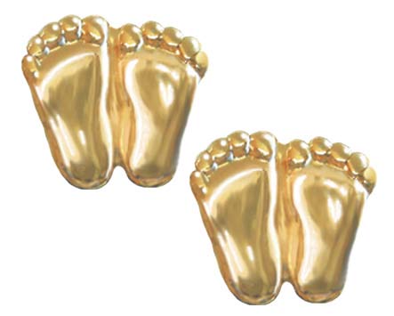 Jewelry, Earrings, Precious Feet, 14K Gold Plated, Post Earrings