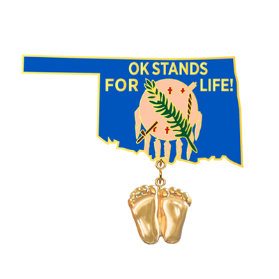 Jewelry, Lapel Pin, Precious Feet, 14K Gold Plated, Oklahoma Flag