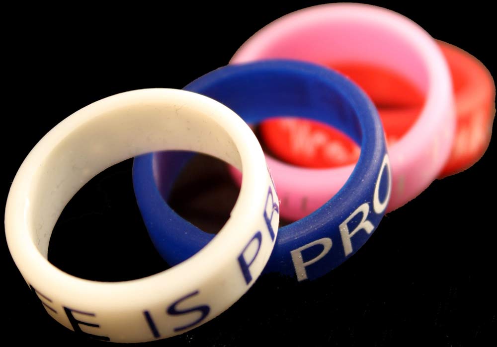 Awareness Ring, Pro-Life, Rubber Blue: Pack of (50)