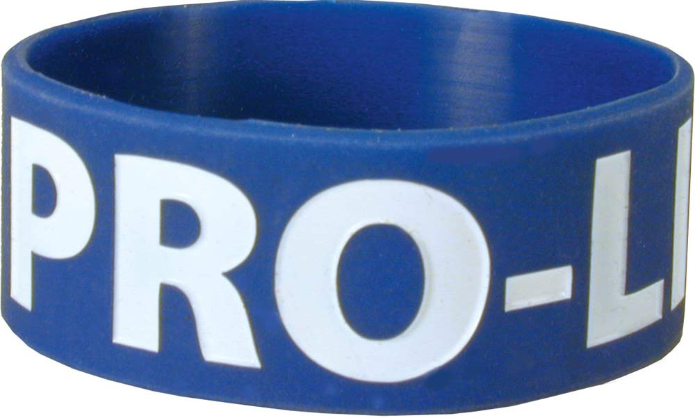 Awareness Bracelet, Pro Life, Rubber Blue, 1 inch: Pack of (50)