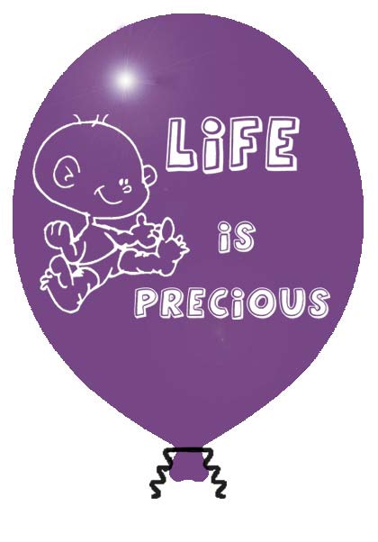 Balloon, Life is Precious: Pack of (100)