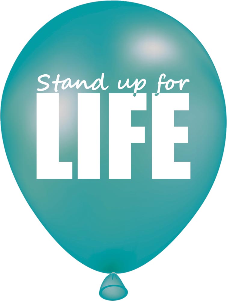 Balloon, Stand Up For Life: Pack of (100)