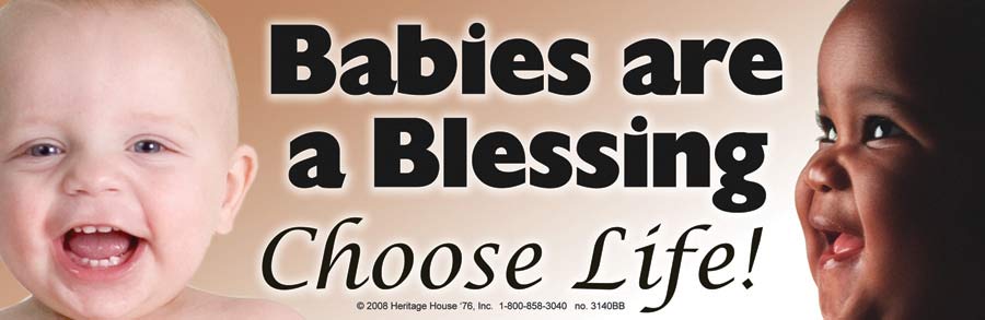 Bumper Sticker, Babies are a Blessing