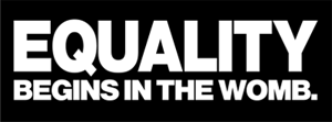 Bumper Sticker, Equality Begins in the Womb Bumper Sticker, Equality Begins in the Womb