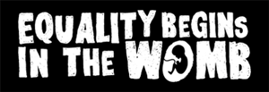 Bumper Sticker, Equality Begins in the Womb Grunge Bumper Sticker, Equality Begins in the Womb Grunge