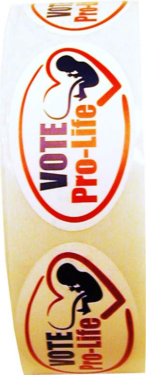 Sticker, Vote Pro Life-Oval