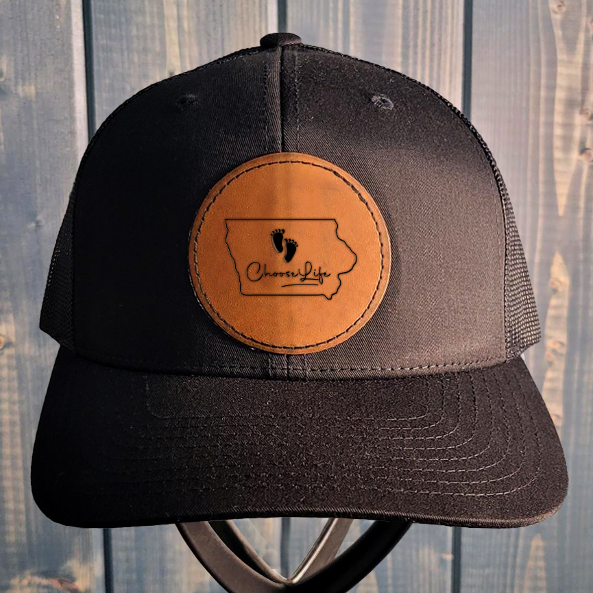 Hat, Iowa Leather Patch Hat
