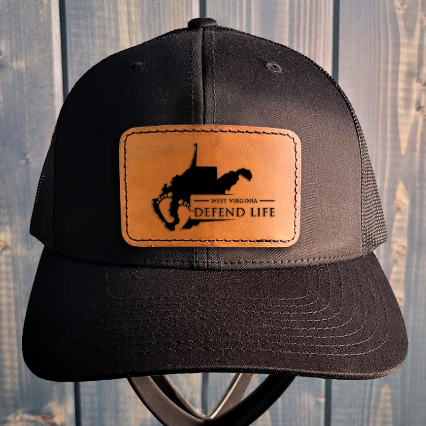 Hat, West Virginia Leather Patch Hat