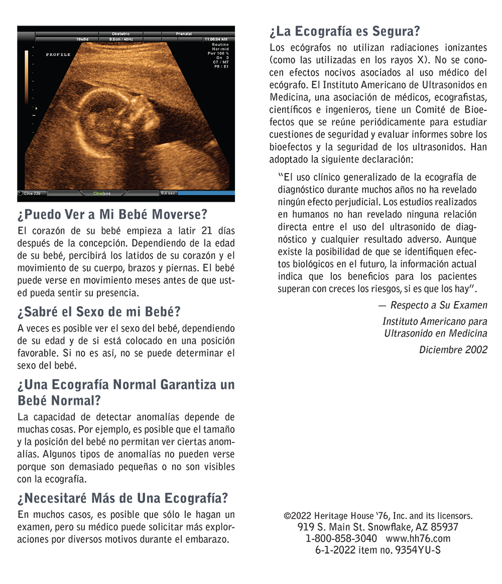 Literature, Your Ultrasound, Spanish: Pack of (50)