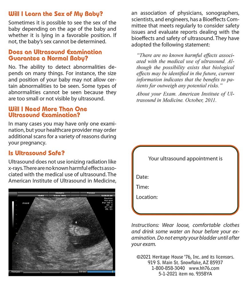 Literature, Your Ultrasound Appointment: Pack of (50)