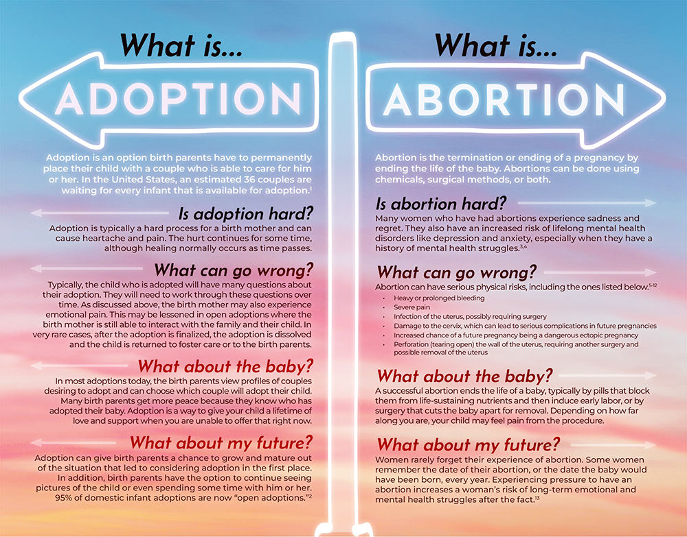 Literature, Adoption vs. Abortion: Pack of (50)