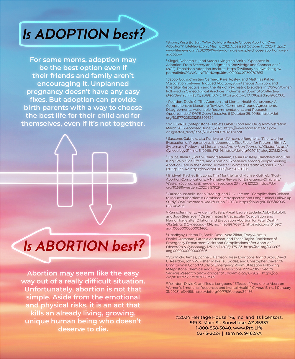 Literature, Adoption vs. Abortion: Pack of (50)