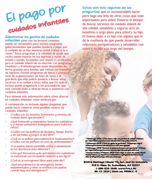 Literature, Como elegir un servicio de cuidado infatil (Choosing Childcare): Pack of (50)