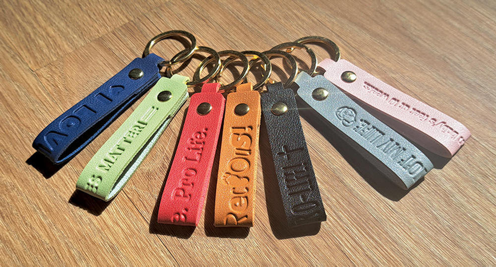 Key chain, Leather Key Chain God is Pro-Life: Pack of (10)
