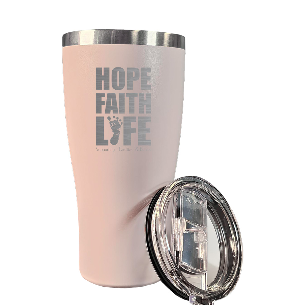 Tumbler, Taupe Tumbler Hope Faith Life