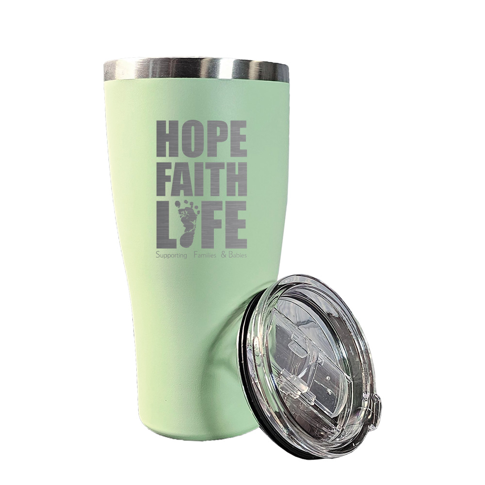 Tumbler, Green Tumbler Hope Faith Life