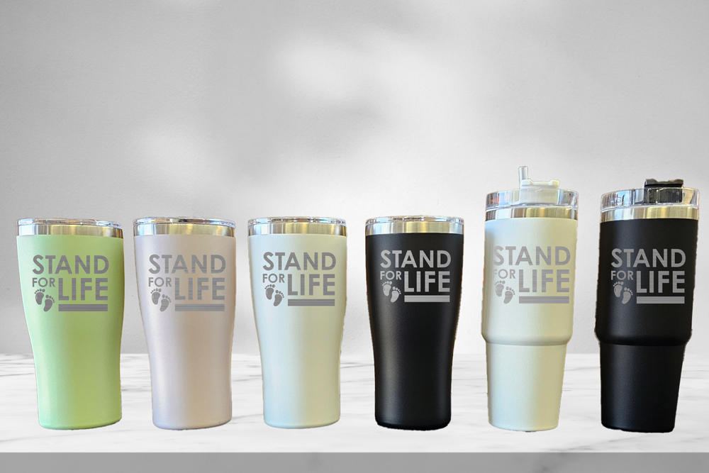 Tumbler, Taupe Tumbler Stand for Life