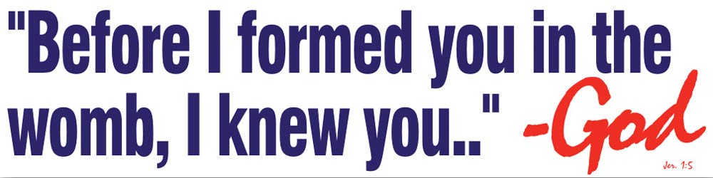 Bumper Sticker, Before I formed you...God