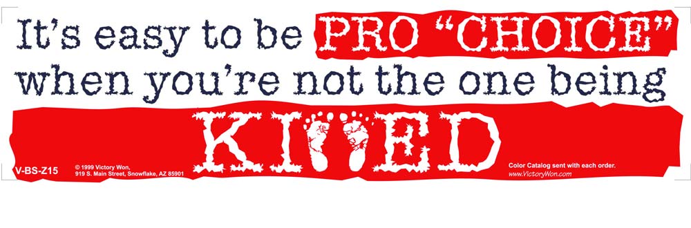 Bumper Sticker, It's easy to be Pro-Choice...